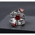 thumbnail image 2 of Natural Garnet Statement Ring, Birthstone Gemstone Ring in 925 Sterling Silver, 2 of 7