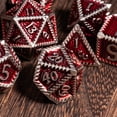 thumbnail image 3 of Cusdie Metal DND Dice Set, 7 die Metal Polyhedral D&D Dice Set Serrated Edge Dice for DND Dungeons and Dragons TTRPG Role Playing Games, 3 of 5