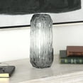 thumbnail image 2 of DecMode 11" Handmade Abstract Textured Rectangular Ombre Gray Glass Vase, 2 of 9