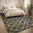 thumbnail image 3 of ODIKA 8'x10' Washable Area Rug Non-Shedding, Easy Care, Folk Distressed Farmhouse Border Lettering Primitive Vintage Refined Structured for King Size Bedroom Under Bed, Master Suite, 3 of 7