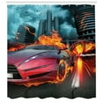 thumbnail image 3 of Ambesonne Cars Shower Curtain, Red Hot Concept Car, 69"Wx70"L, Red Orange Blue, 3 of 3