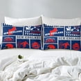 thumbnail image 3 of Erosebridal Housse de Couette Sportive pour Enfants Filles, Ensemble de Literie Football Très Grand, Ensemble de Lit Réversible Rugby pour Fan de Football, Housse de Courtepointe Patchwork Ballon avec 2 Taies d'Oreiller Microfibre (Nouvelle-Angleterre) (Sans Couette), 3 of 5