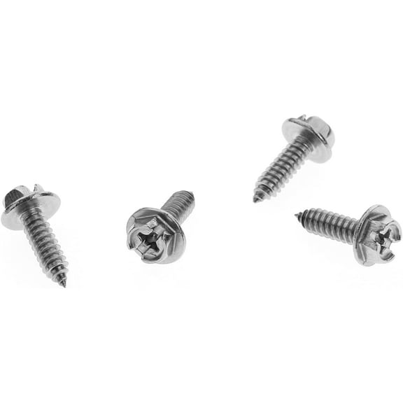 LFPartS M6x20mm Hex Washer Head Phillips/Slotted Combo Self-Tapping License Plate Frame Screws (Stainless Steel)