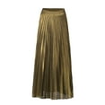 thumbnail image 4 of PUMISAS Long Skirt For Women High Elastic Waist Pleated Skirts Casual Loose Solid Color Long A-Line Skirts, 4 of 5