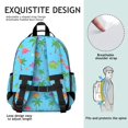 thumbnail image 2 of Light Blue Dinosaur Palm Pattern Cute School Backpack Bag for School with Padded Back and Adjustable Shoulder Straps 15.25"x11.5"x5.25", 2 of 2