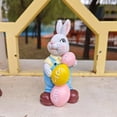 thumbnail image 6 of Easter Egg Holding Bunny Resin Statue, Cute Easter Bunny Decor for Home and Garden, Cartoon Spring Easter Decorations Figurine for Easter Festival Outdoor Display, 2.4*4.7in, B, 6 of 6