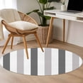 thumbnail image 3 of Area Rug 48in, Minimalist Art Grey Stripes Floor Carpet Living Room Rug, Abstract Geometric Vertical Line Non-Slip Welcome Mat Indoor Rugs for Bedroom Dining Room, 3 of 9