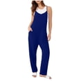 thumbnail image 3 of Sentmoon Cute Rompers for Women Workout Jumpsuits for Women Regular Fit Solid Color Sleeveless V Neck Adjustable Strap Cute Overalls for Women with Pockets S-2XL, 3 of 7