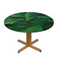 thumbnail image 3 of PIKWEEK Table Cover Palm Leaves with Lush Branches and Leaves, Tropical Jungle Palm Leaves with Charming Colors White, 3 of 8