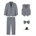 thumbnail image 2 of RXIRUCGD Manteau Sans Manches pour Enfants, Ensemble 5 Pcs, Col Rond, Gris, Taille: 140, 2 of 6
