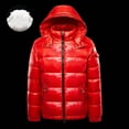 thumbnail image 2 of WRKEKC Men's Solid Color Puffer Jacket Pocketed Zip-Up Hooded Bubble Coat Long Sleeve Casual Outerwear for Winter, 2 of 7
