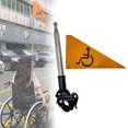 thumbnail image 1 of Bandera para sillas de ruedas para personas mayores, accesorios de seguridad para scooters y andadores, 1,2 m de largo, plegable (naranja), 1 of 5