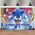 thumbnail image 3 of Fondo de Sonic para fiesta de cumpleaños de niños, decoración de dibujos animados de erizo, fondo para fotografía, pancarta, póster, utilería para estudio de baby shower, 3 of 5