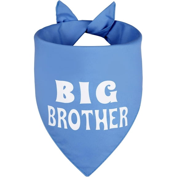 Big Brother Dog Bandana Blue XLarge 1PCS, Adjustable Triangle Scarf, Pregnancy Announecment, New Baby for Family.