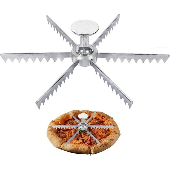 NOGIS Pie Cutter, Whole Pie Cutters, Pie Cutter 6 Slice, Pie And Cake Marker, Aluminum Alloy Guideline and Portion Divider, Pie Pan Divider Insert, Pie Separator Baking Tools (6 Slice)