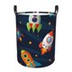thumbnail image 1 of Fotbe Spaceships and Stars Cesto de Ropa con Asas, Cesto Impermeable de Gran Capacidad, Bolsa de Lavado para Dormitorio, Cesto de Ropa con Ruedas y Asas-Medium, 1 of 6