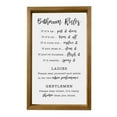 thumbnail image 1 of Bathroom Rules Sign - Farmhouse Toilet Decorations Restroom Wall Decor - Funny Gift for Men and Women - Vertical 15x9.5 Inches, 1 of 4