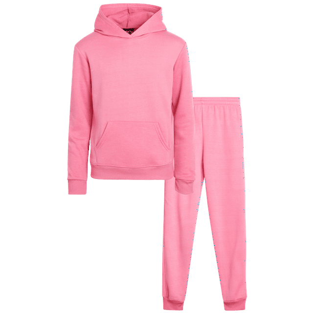 Real Love Girls' Jogger Set - 2 Piece Basic Fleece Pullover Hoodie and ...