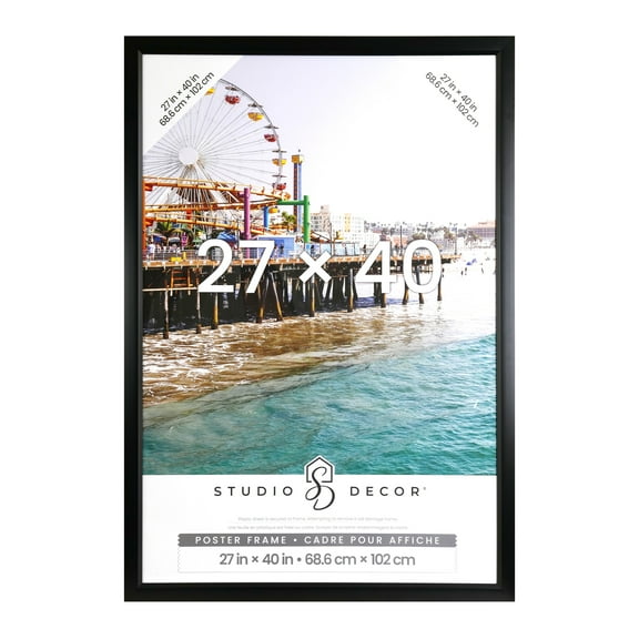 Studio Decor 27" x 40" Black Poster Frames - Large Wall Frame Set for Digital Prints, Posters & Artwork, Polystyrene Face with MDF Backing, 6 Pack