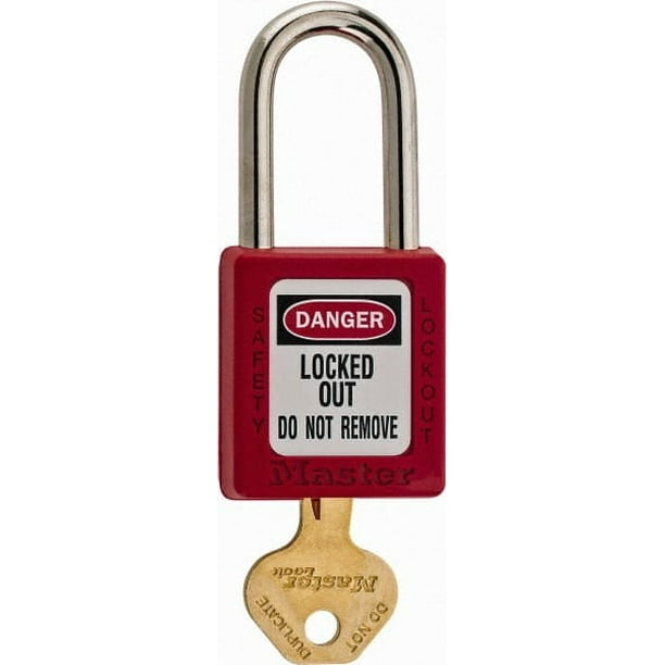 Master Lock 410RED Nonconductive LOTO Lockout Tagout Padlock, Keyed