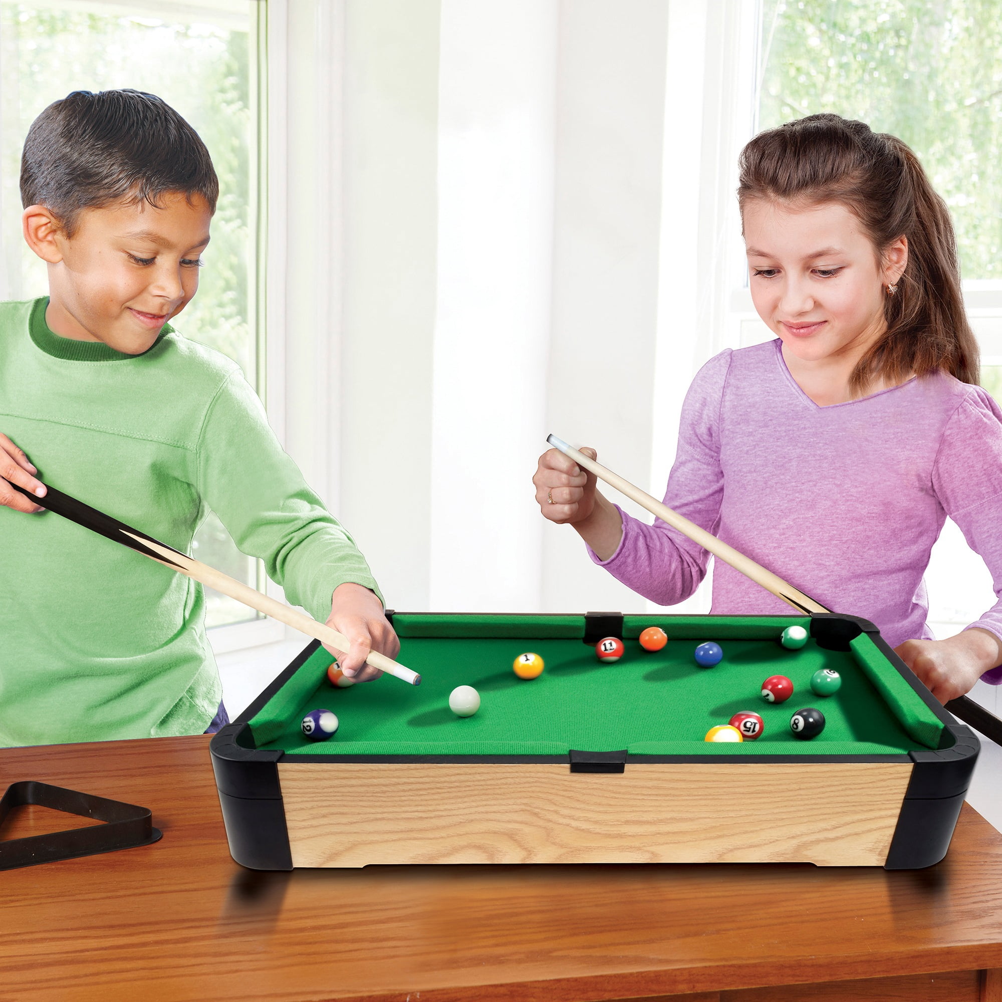 Ambassador Games: Tabletop Pool - 20" - Compact Traditional Billiards Arcade Game, Quality Wood, Mini Classic Game Set, Adults & Kids 3+, 2 Player