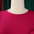 thumbnail image 5 of AURA Plus Size Bodycon Midi Dress Ruffle Detail High Waist Crewneck Short Sleeve Elegant Summer Office Dress with Zipper, 5 of 9
