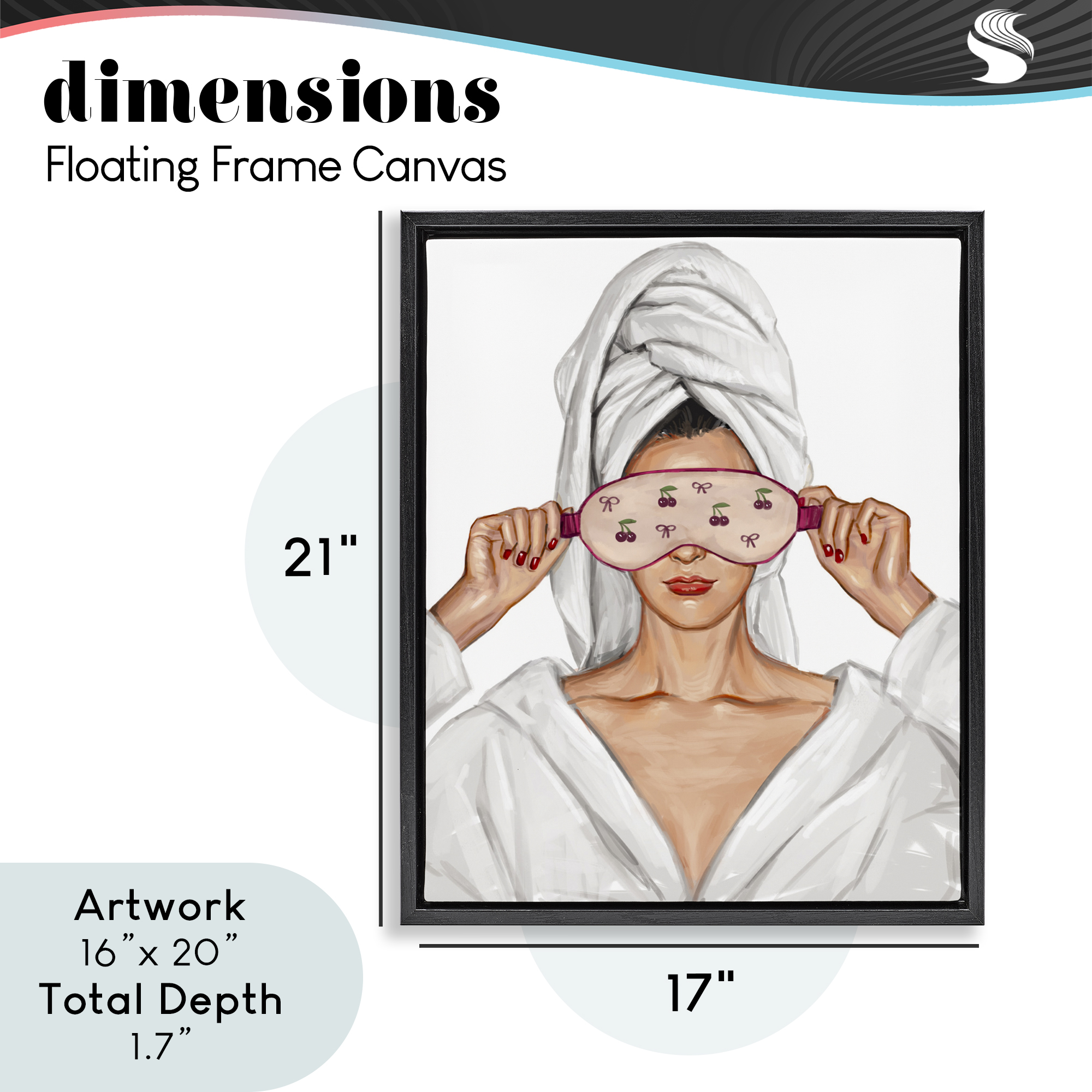 Cherry Eye Mask Fashionista Black Framed Floater Canvas Wall Art, design by Ziwei Li