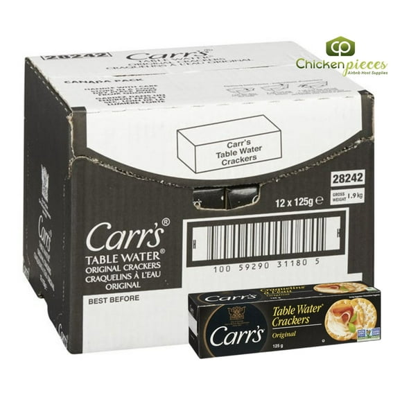 Carr's 4.25 oz. Box of Original Table Water Crackers - 12/Case