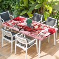 thumbnail image 2 of Pink Valentine's Day Table Cloths for 4 Foot Rectangle Tables, Love Heart Gnomes Truck Roses Plaid Patio Waterproof Elastic Fitted Tablecloths, Washable Rectangular Table Cover for Camping, 2 of 8