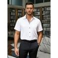 thumbnail image 5 of sogami Men's Short Sleeve Cotton Spandex Dress Shirts Casual Collar Shirt, 5 of 7