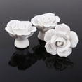 thumbnail image 3 of MasteelfCA 8pcs Rose Shaped Ceramic Kitchen Cupboard Cabinet Drawer Door Knobs Pull Handles (White), 3 of 7