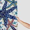 thumbnail image 3 of Awypu Sky Blue Nautical Starfish Beachy Coastal White Navy Sea Star Shower Curtain Set White, 3 of 7