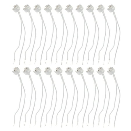 

20pcs Ceramic Lamp Socket Lamp Bulb Connector Base Lamp Socket Adapter with Wire