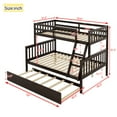 thumbnail image 7 of HighSound Wood Bunk Bed Twin Over Full with Trundle, Bunk Bed Frame with Rubber Wood Frame, Space-Saving Bunk Bed with Ladder & Safety Guardrails, No Box Spring Needed, Espresso, 7 of 7