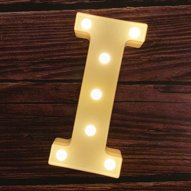 Luces LED de marquesina con letras, 26 letras del alfabeto iluminadas, letrero con números y letras para bodas, fiestas de cumpleaños, lámpara navideña a pilas, luz nocturna, decoración para el hogar