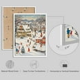 thumbnail image 5 of PixonSign Framed Wall Art Holidays Celebrations Posters, Set of 4 Vintage Winter Village Nostalgic Christmas Scenes Illustrations Wall Decor, Adhesive Canvas Prints for Home Decor - 11"x14" White, 5 of 5