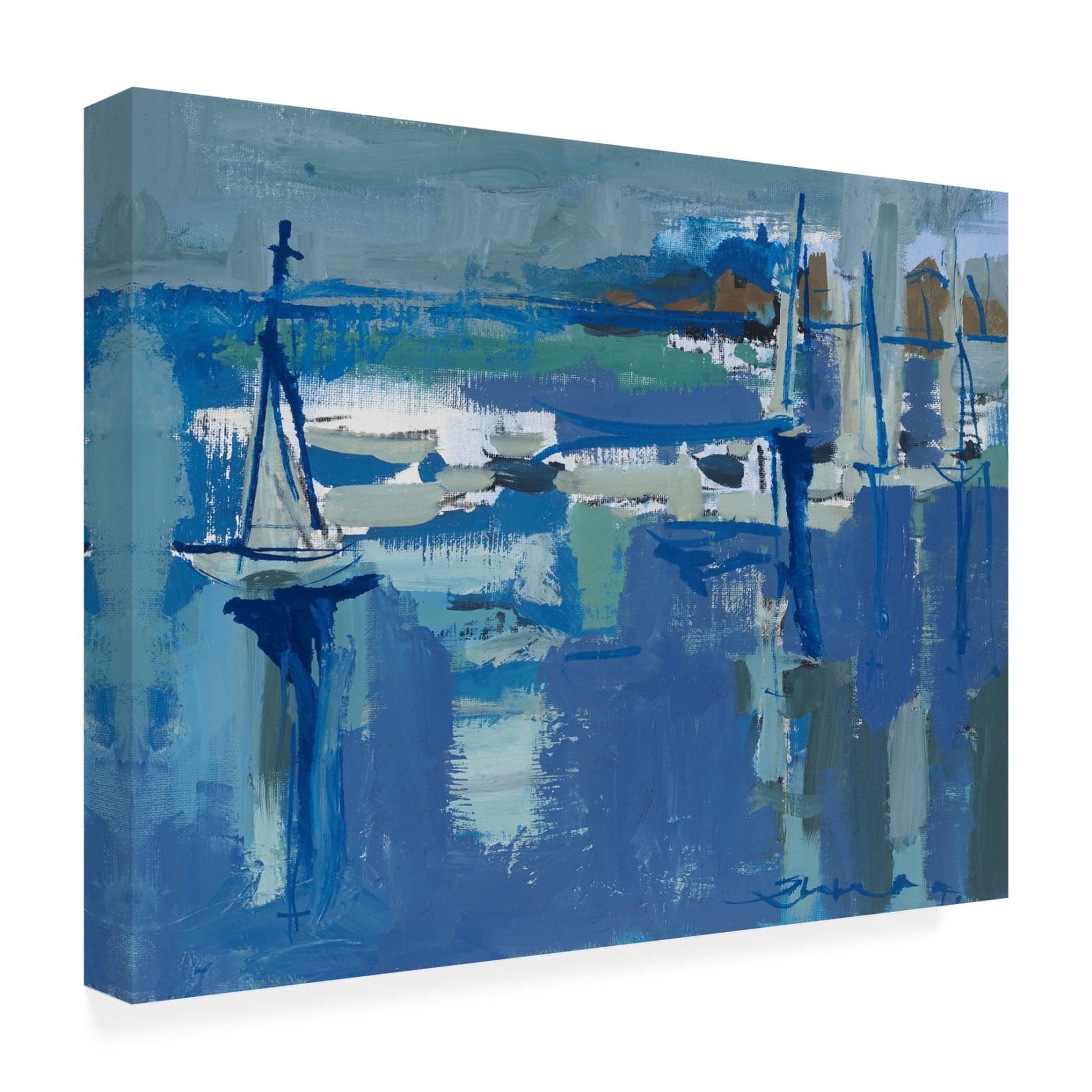 Canvas Wall Art - Erin McGee Ferrell 'Ocean Sail' Wall Art for Living Room, Bedroom, or Office Décor by Trademark Fine Art - 47 x 35 Inches