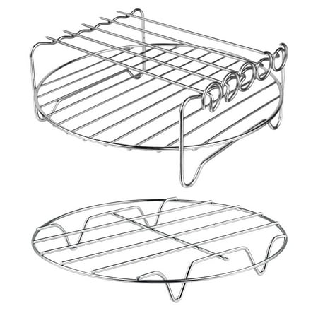 

Xigeapg 2 Pcs Air Fryer Accessories Air Fryer Rack Set Multi-Purpose Double Layer Rack with Skewer for XL Power Airfryer Philips