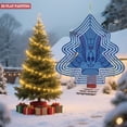 thumbnail image 3 of Metal Hanging Christmas Tree Wind Decorations - Intricate Concentric Line Design Garden Spinners for Yard & Holiday Decor, 3 of 7
