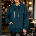 thumbnail image 5 of Oversized Sweatshirt for Women Long Sleeve Solid Color Round Neck Drop Shoulder Loose Top Winter Clothes Casual Fall Outfits, 5 of 7