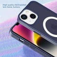 thumbnail image 4 of iPhone 14 Plus Clear Magnetic Transparent Case Rugged Lightweight Slim Shockproof Transparent Heavy Duty Case for iPhone 14 Plus, Navy, 4 of 7