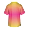 thumbnail image 4 of Domuza Scrub Top Men Tie-Dye Gradient Short Sleeve V Neck Working Uniform Plus Size Comfy Soft Medical Scrub Tops with 3 Pockets Pink S, 4 of 4