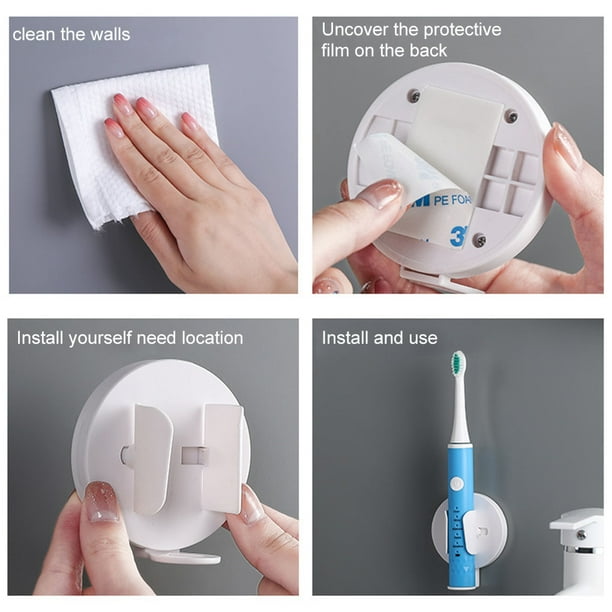 3 Pcs Porte Brosse à Dents Électrique Avec Capteur Gravité - Support Mural Adhésif