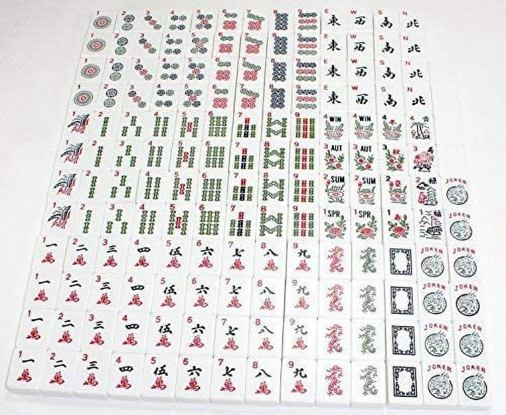 4 Color Pushers And 4 Color Racks + American Mah Jong Set Burgundy Red Bag 166 Tiles (Mah Jong Mah Jongg Mahjongg)