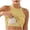 Yellow, variant on Halter Neck Padded Ribbed Cami Top Women High Neck Cropped Waist Shaping Lounge Top Yellow Free Size