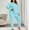 Mint Green, variant on FDGIU Women's Plus Size Pajama Set, 2 Piece Loose Fit Sleepwear, Long Sleeve Crewneck Loungewear Set