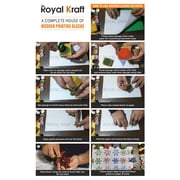 Royal Kraft Wooden Stamps for Henna Fabric Textile Paper Clay Pottery Border Block Printing (Set of 10)