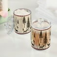 thumbnail image 2 of Yayeee 2 Pack Qtip Holder Bathroom Cotton Swab Canister with Lid Clear Dispenser Set, Black Deer, 2 of 6