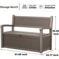 thumbnail image 2 of Joxxoaa 80 Gallon Outdoor Storage Bench Deck Box Waterproof Lockable,Outdoor Storage Furniture for Patio,Garden and Porch,Tools and Cushions（Grey）, 2 of 7