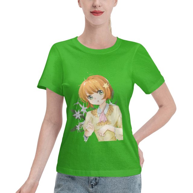 Women's Basic Short Sleeve T-Shirt Cardinal Girl Sakura